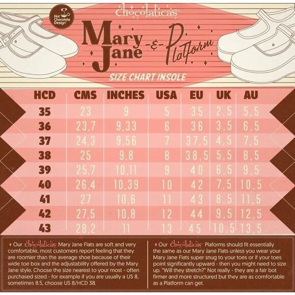 HOT CHOCOLATE DESIGN Chocolaticas Hot Dog Women's Mary Jane Flat Shoes SZ 7 US - Picture 5 of 5